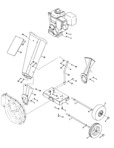 Chipper Shredder Chuteandwheels Diagram and Parts List for CS45M4 (24A-45M4700)(2014) Yard Machines Chipper Shredder